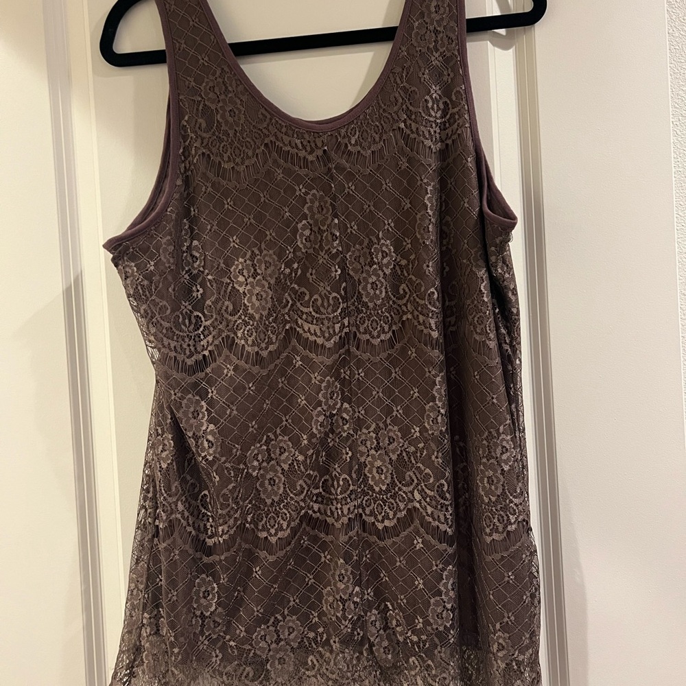 Maurice’s Lace Overlay Tank Top in Dark Dusty Pink size 0